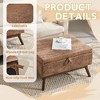 CAVINAS Mid-Century Lift-Top Storage Ottoman Bench– Solid Wood Frame with Safety Hinge, Versatile Coffee Table & Seating, Ottoman with Storage - 3 of 4