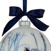 Northlight 4" White and Blue Moose Glass Christmas Ball Ornament - image 4 of 4