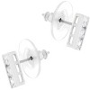 Slickblue Rhodium Plated 1.1ct Cubic Zirconia Slate Stud Earrings, Channel Set, Round CZ, Wedding Jewelry for Women - 3 of 3