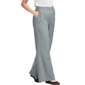 Woman Within Plus Size Petite Perfect Elastic Waist Wide-Leg Denim Jean - 1 of 2