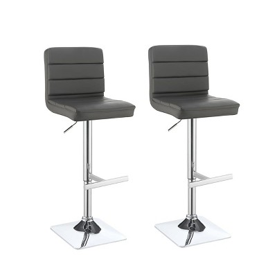 NicBex Set of 2 Bar Stools for Kitchen Island,Leather Adjustable Counter Bar Stools with Metal Legs,Bar Chairs for Dining Rooms,Kitchens Islands