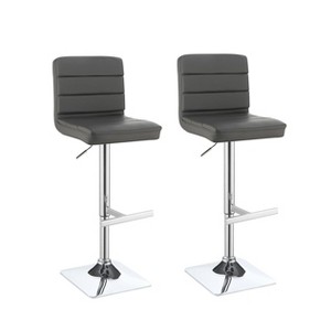 NicBex Set of 2 Bar Stools for Kitchen Island,Leather Adjustable Counter Bar Stools with Metal Legs,Bar Chairs for Dining Rooms,Kitchens Islands - 1 of 4