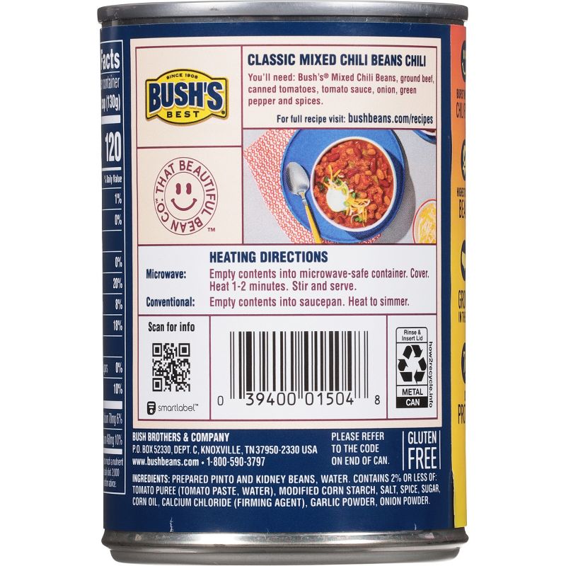 Bush&#39;s Mixed Pinto &#38; Kidney Beans in Medium Chili Sauce - 15.5oz, 6 of 8