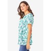 Roaman's Women's Plus Size Swing Ultimate Tee With Keyhole Back - 4 of 4