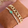 SOHI Women's Beige Bling Chainlink Multi-Layered Bracelet - 2 of 3
