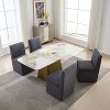 APRILSOUL 33.86“360 Degree Swivel Upholstered Dining Chairs Set of 2 Swivel Dining Room Chairs Kitchen Chairs Caster - 4 of 4