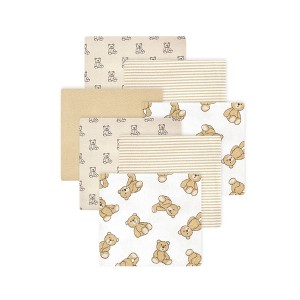 Little Treasure Hudson Baby Boys Cotton Poly Flannel Receiving Blankets Multipack, Brown Teddy Bears, 30x30 inches - 1 of 2