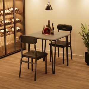 Dining Table Set for 2 with Upholstered Chairs - 1 of 4