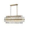 ALOADECOR Modern Antique Brass Round Tiered Chandelier Dimmable Crystal Dining Room Lights - 3 of 4