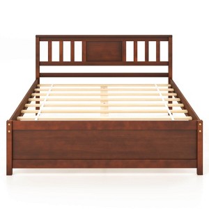 Infans Full Size Bed Frame with Headboard Wood Slat Support No Box Spring Needed - 1 of 4