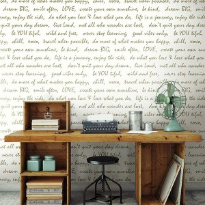 RoomMates Dream Big Script Peel & Stick Wallpaper Gold: Removable Vinyl Typography, Self-Adhesive, 28.2 Sq Ft Coverage - 1 of 4