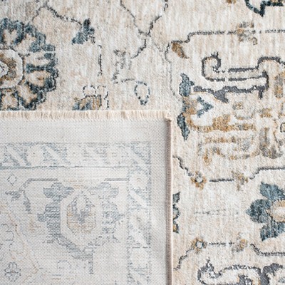 Ivory and Light Beige Hand-Knotted Synthetic 4' x 6' Area Rug
