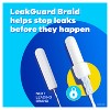 Tampax Pearl Tampons Trio Pack with Plastic Applicator and LeakGuard Braid - Light/Regular/Super Absorbency - Unscented - image 3 of 4