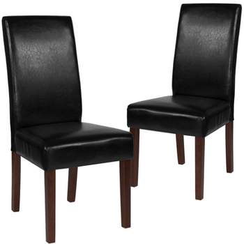 Flash Furniture Set Of 4 Greenwich Series Black Leathersoft Parsons ...