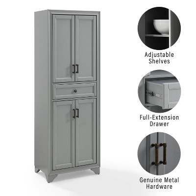 Tara Distressed Gray Modern Farmhouse Sideboard and Pantry Set