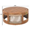 Christopher Knight Home Caryl Outdoor Acacia Wood Coffee Table with Handwoven Rope Accents and Slatted Design - 3 of 4
