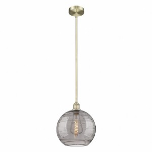 Athens Deco Swirl - 1 Light Stem Hung Mini Pendant In Industrial Style-12.88 Inches Tall and 12 Inches Wide - 1 of 1