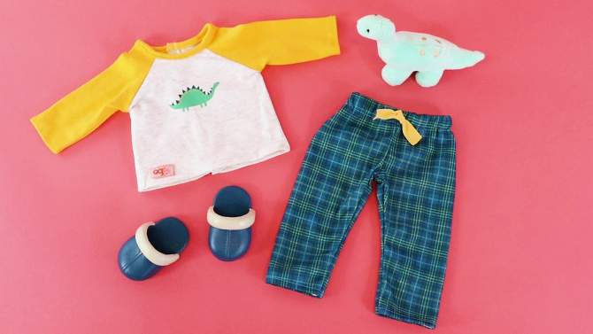 Our Generation 18&#34; Boy Doll Dinosaur Pajama Outfit - Dino-Snores, 2 of 9, play video