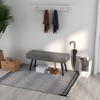 TiramisuBest 39" Velvet Upholstered Bed & Entryway Bench - Steel Legs for Multi-Room Use, Gray - 3 of 4