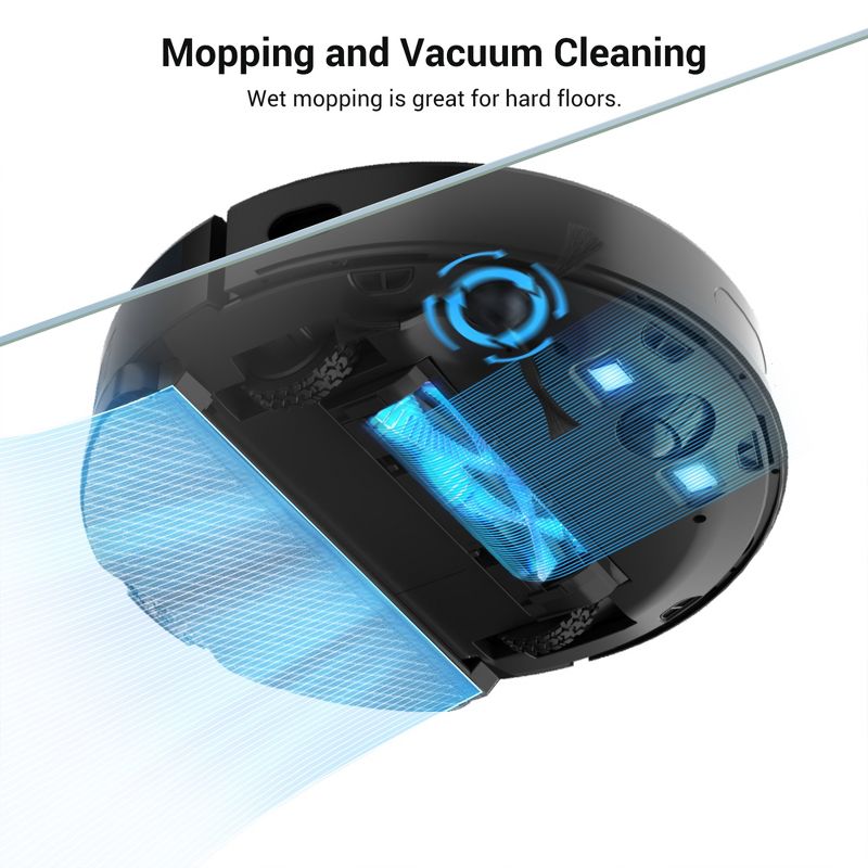 Viomi Smart Robot Vacuum V3 Max Duster Vacuum and Mop for Multi Floors with Lidar Navigation technology, Compatible with Alexa and Google,  Black, 5 of 7