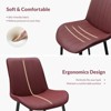 MAYEERTY Red PU Leather Dining Chair with Metal Legs, Wave Pattern Upholsteres Armless Chairs Set of 2 - 3 of 4