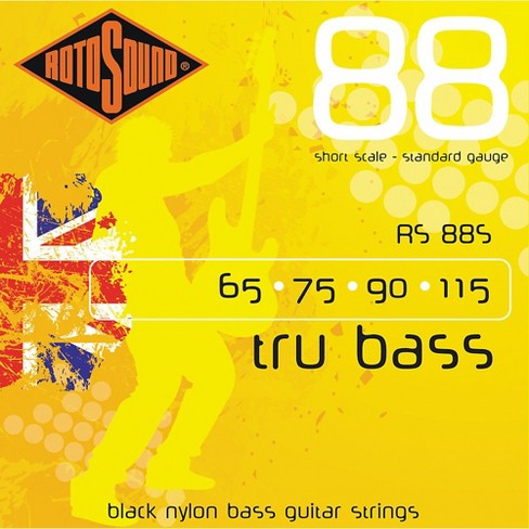 Rotosound RS88S Trubass Black Nylon Flatwound Standard Gauge Short Scale Bass Strings - image 1 of 2