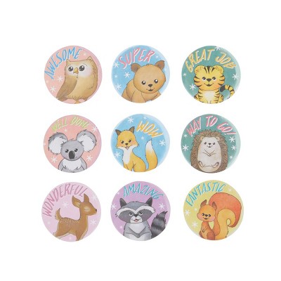 Bright Creations 1000 Piece Woodland Animal Teacher Reward Stickers Roll for Classroom Students & Kids, 9 Designs, 1.5 in