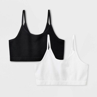 Girls' 3pk Cotton Cami Bra - Cat & Jack™ Gray/white/black : Target