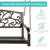 Best Choice Products 2-Person Metal Outdoor Porch Swing, Hanging Steel Patio Bench w/ Floral Accent - 2 of 4