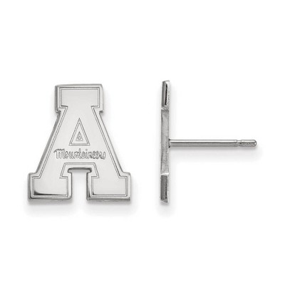 Black Bow Jewelry 14k White Gold Appalachian State Mountaineers NCAA Post Earrings