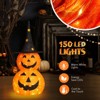 Slickblue 2pcs 3FT Halloween Pumpkin Decorations with 150 LED Lights for Yard and Lawn Display - 3 of 4