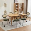 Set of 2 Mid-Century Rattan Dining Chairs - Velvet Cane Mesh Back & Metal Legs for Dining/Kitchen/Living Room - 4 of 4