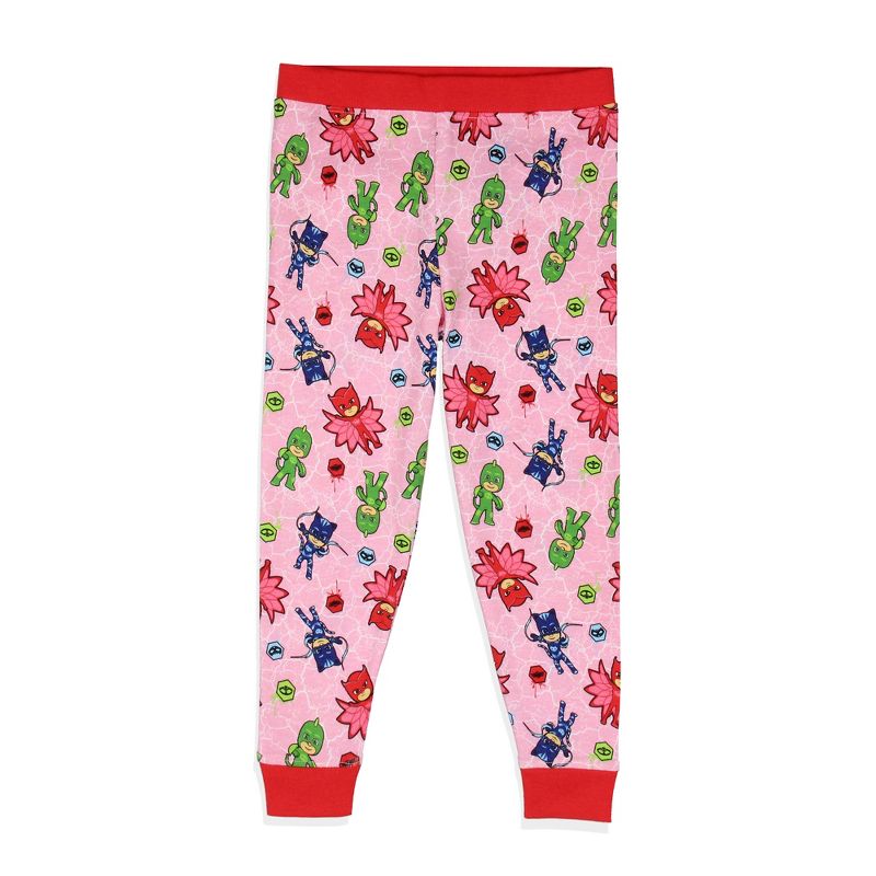 PJ Masks Toddler Girls' Gekko Catboy Owlette Title Logo Sleep Pajama Set Pink, 5 of 6
