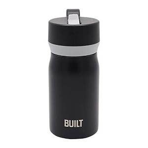 Built 12Oz Stainless Steel Cascade Tumbler with Straw Lid, Black - 1 of 4