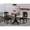 3-Piece Black and Cherry Finish Solid Wood Top - Dining Room Set - Seats 4 - 2 of 4
