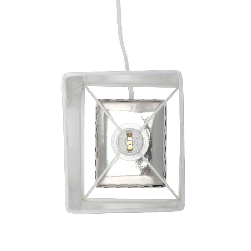 11.81" Tall Petite Hammered Square Bedside Table Desk Lamp with White Fabric Shade - Simple Design, 3 of 10