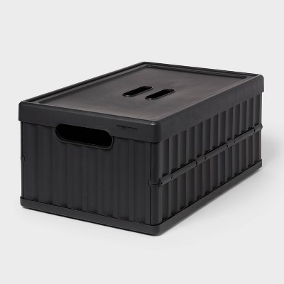 Easy Assembly Hard Sided Bins Black - Brightroom™: Universal Utility Storage, 50% Recycled Plastic, 3622 Volume Capacity