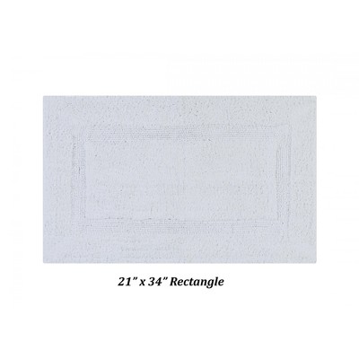 Lux White 100% Cotton Tufted Reversible Bath Rug Set