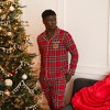 Adult General Sizing Red Tartan Plaid Men's Flannelette Luxe Pajama Set - Posh Peanut - 3 of 4