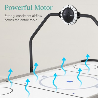 54-Inch Gray Air Hockey Table with LED Lights and Scoreboard