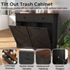 ORRD Farmhouse 20 Gallon Trash Cabinet with Tilt-Out Bins & Hideaway Drawer, Barn Door Style Recycling Station for Kitchen/Laundry（Black） - 2 of 4