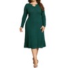 Agnes Orinda Women's Plus Size Lightweight Long Sleeve Knit Pullover Midi Sweater Dresses - 2 of 4