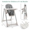 Infans Baby High Chair Folding Baby Dining Chair w/ Adjustable Height & Footrest Gray - 3 of 4