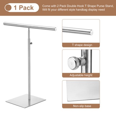 Adjustable Height Silver Stainless Steel Necklace Display Stand