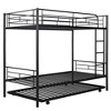Gulches Twin-Over-Twin Metal Bunk Bed With Trundle,Can be Divided into two beds,No Box Spring needed ,Black - 4 of 4