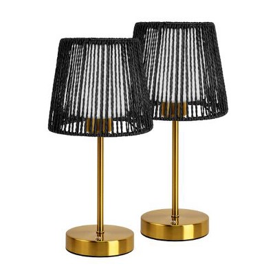 Onewish Portable Table Lamp with Swappable shade, 2-pack