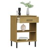 vidaXL Console Cabinet with Metal Legs Brown Solid Wood Pine OSLO - 3 of 4