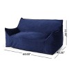 NicBex Soft Velveteen Bean Bag Loveseat with Armrest,High Density Foam Filled Lazy Sofa Beanbag with Removable Cover&Safety Zippers for 2 - 3 of 4