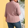 YESFASHION Womens Plus Size Casual Blazer Office 3/4 Sleeve Open Front Cardigans Jacket Work Suit with Pockets - 2 of 4