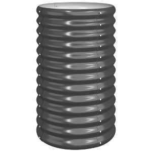 vidaXL Anthracite Round Garden Planter - Durable Powder-Coated Steel, Easy Assembly, Ideal for DIY Gardening Enthusiasts, 15.7"x15.7"x26.8" - 1 of 4